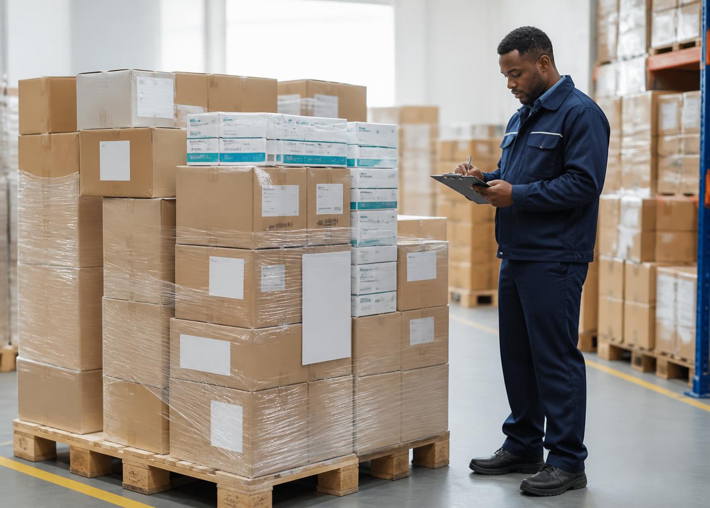 Medcorp team preparing medical supplies for corporate delivery